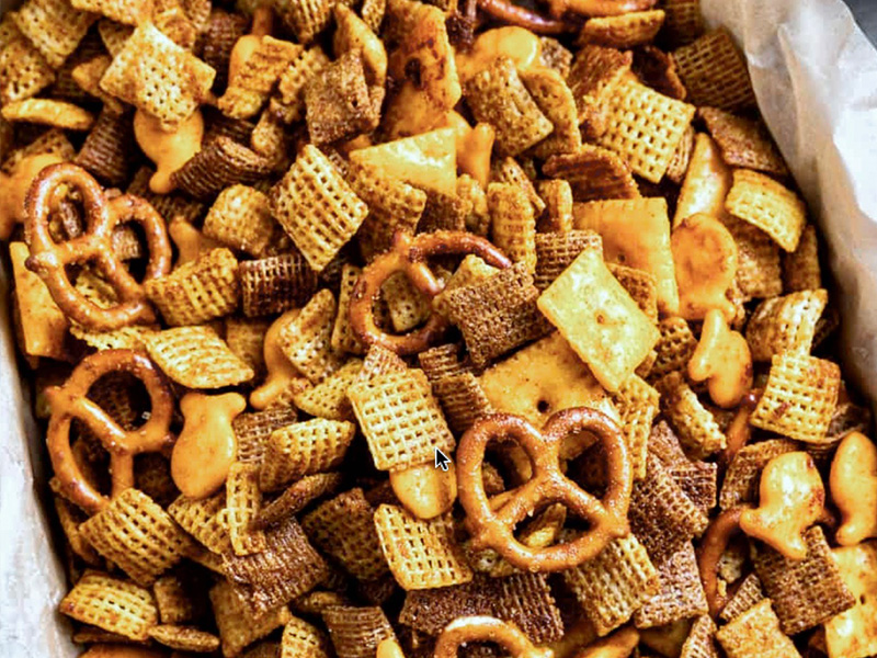 High-Class Trash Chex Mix on Steroids